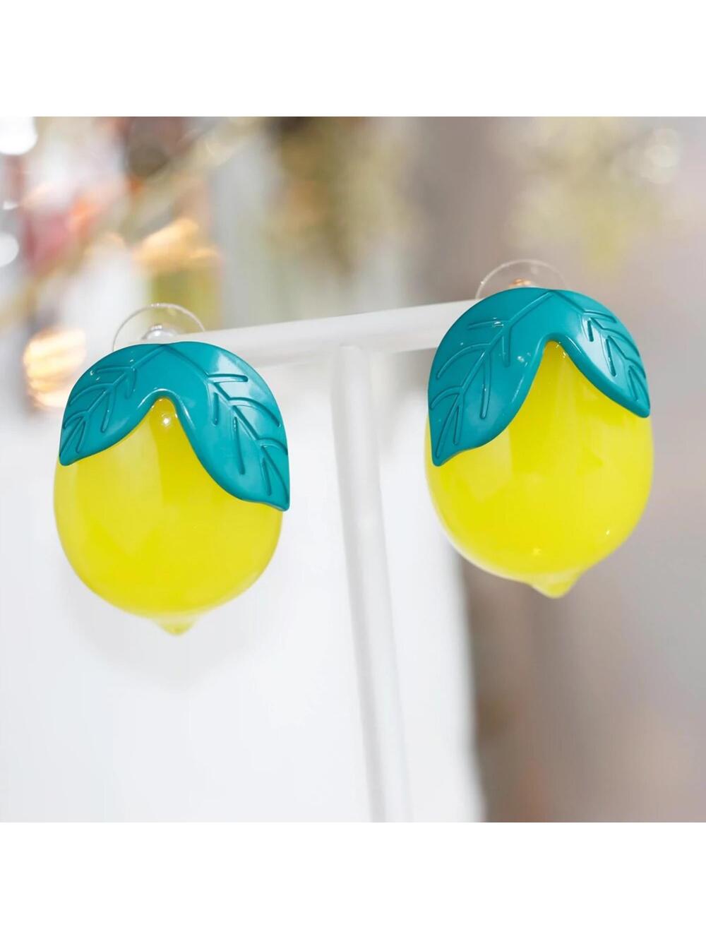 Lele Sadoughi Lemon Button Earrings